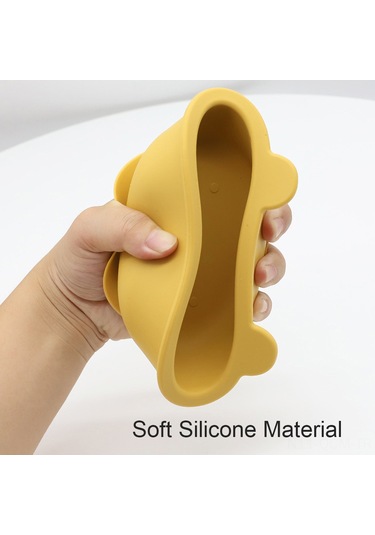 Qingmipy Bebekler İçin Pratik Silikon Yapışkan Tabak Ve Kaşık Seti - Taşınabilir Çocuk Yemek Kabı Çok Renk Seçeneği