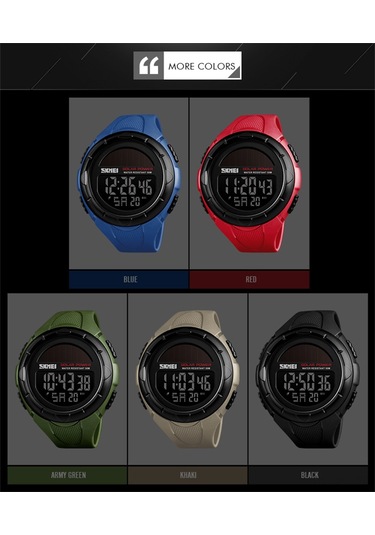 Reedark Skmeı 1405 Erkek Spor Saati - 5atm Su Geçirmez, Kronometreli, Alarmlı, Işıklı Çok Fonksiyonlu Kol Saati Siyah