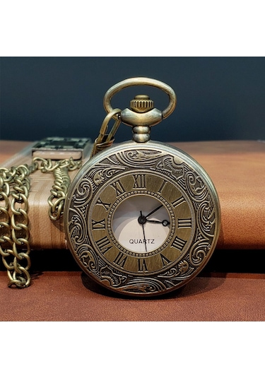 Büro Ev Ofis Hediyesi İçin Vintage Stil Köstekli Erkek Saati