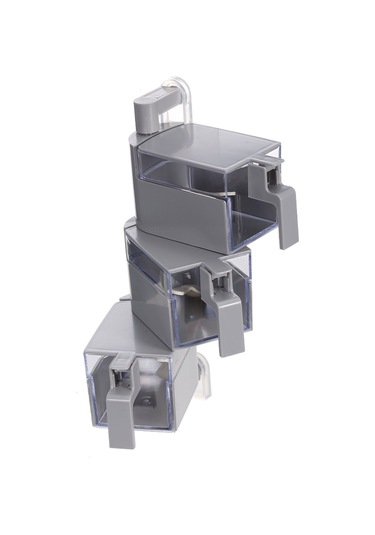 Kosona Duvar Üstü 3 Bölmeli Baharat Kutusu Seti - Deliksiz Yapıştırıcı Montaj - Gri Renk - 3 Kaşık Dahil Diğer