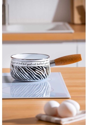 Acar Royal Emaye Ahşap Saplı Sütlük/Sosluk - 16 CM Siyah Xap-06676