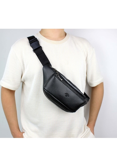 Erkek Siyah Çok Cepli Omuz Ve Bel Çantası
