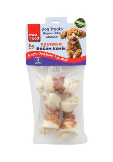 Esca Food Tavuklu Mini Düğüm Kemik Köpek Ödülü 3'lü