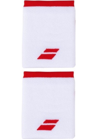 Babolat Logo Jumbo Wristband Beyaz Kırmızı Tenis Bileklik