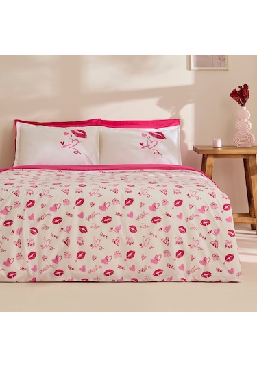 Karaca Home Luvio %100 Pamuk Çift Kişilik Nevresim Takımı Pembe Pembe
