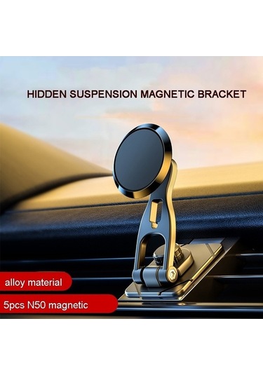 Moly Manyetik D29 Araç Telefonu Tutucu, Yüzen Ekran, Katlanır, Siyah, Metal, Stabil, 360 Derecelik Konumlandırma Siyah