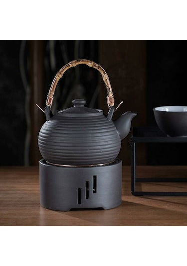 Seramik Çaydanlık Isıtıcı Mum Isıtıcı Metal Standlı Çay Ocağı Sütlü Çay