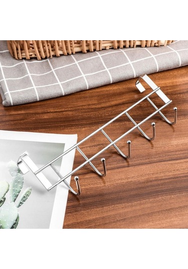 Jms 1 Adet Kapı Üstü Kanca Askı Organizatör Ceket Havlu Bornoz 5 Kanca Çelik