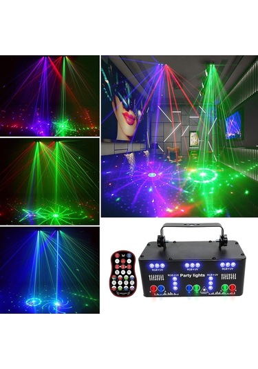 Ysh503 Profesyonel Lazer Parti Işığı 21 Lens Rgb Sahne Aydınlatması Sese Duyarlı Uzaktan Kumandalı