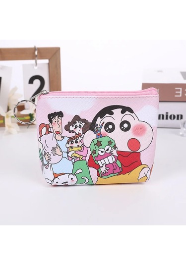 Mınıso Yeni Şirin Crayon Shinchan Çocuk Çizgi Film Cüzdanı - Erkek Ve Kız Öğrenciler İçin Cep Cüzdanıunisex Bej