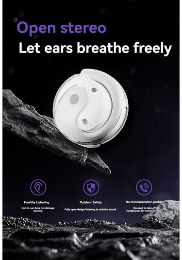 Singree Kablosuz Kulaklık Açık Askılı Tws Bluetooth 5.4 - 20 Saat Dayanıklı, 3d Holografik Ses