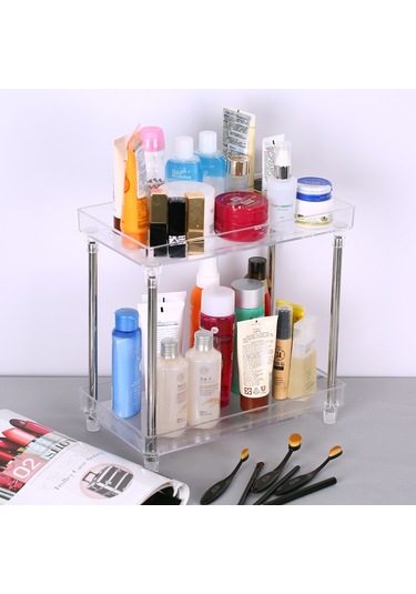 Yaozixa 2 Katlı Şeffaf Kozmetik Organizatör - Banyo, Mutfak Ve Ofis İçin Çok Amaçlı Saklama Rafı Diğer