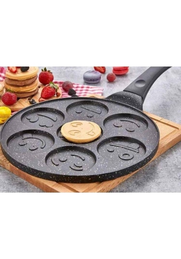 Eda Yüz Emojili Granit Döküm Pankek Tavası 28 CM
