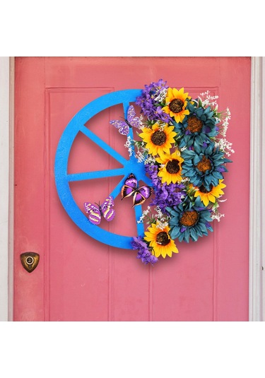 Suntek Çelenk Yapay Ayçiçeği Masa Centerpiece Tüm Yıl