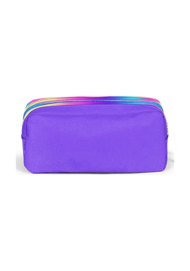 Coral High Kids Mor Pembe Simli Unicorn Desenli İki Bölmeli Kalem Çantası 12073