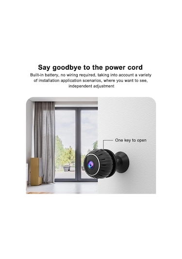 Moveevo Ev Güvenliği Kamera, Mini Gizli Wifi Kameralı, Hareket Algılama Ve Uyarı, Hd Gece Görüşü, Batarya İçerikli, İç/ Dış Mekan Kullanıma Uygun