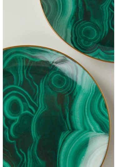 L'objet L Objet Malachite 4 Lü Porselen Canape Tabağı Yeşil