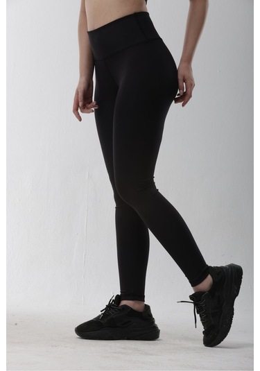 Polyester Siyah Normal Bel Fitted Basic Sporcu Tayt SiYAH