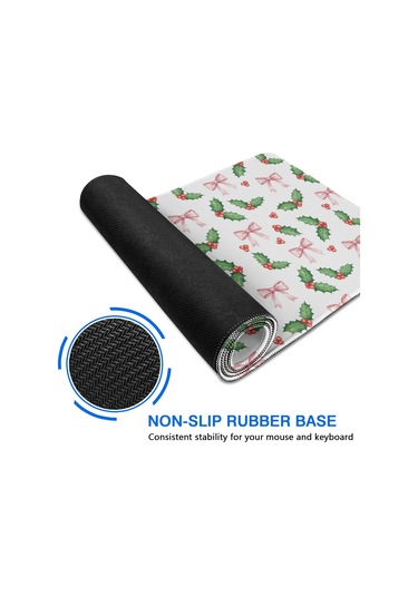 Noel Temalı 35.4x15.7 İnç Oyun Mouse Pad, Dikişli Kaymaz Kauçuk-a8