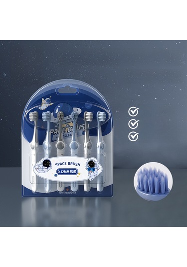 Konesam 3-12 Yaş Çocuklar İçin Uzay Desenli Yumuşak Telli Diş Fırçası 6'lı