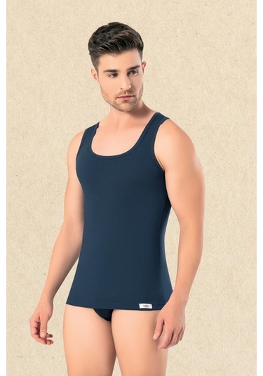 Omera Organik Kumaş Erkek Likralı Atlet 2004 Lacivert