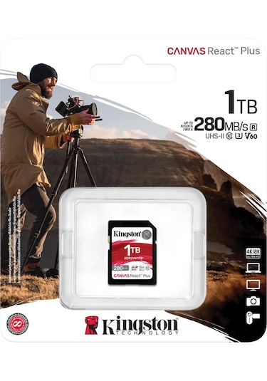 Kingston SDR2V6 Canvas React Plus V60 1 TB SD Hafıza Kartı