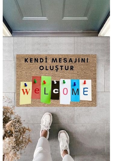 Dijital Baskı Kişiye Özel İç Kapı Dekorasyon Paspas Ps11305