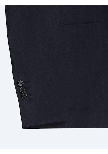 Kip Renkli Mikro Modern Fit %100 Keten Ceket Renkli
