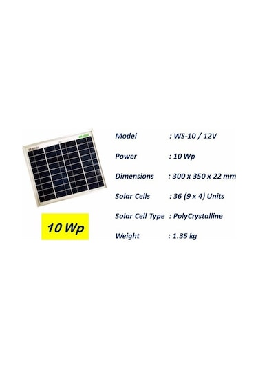 Ithal 10 Watt Güneş Paneli