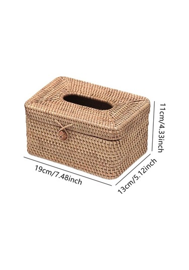 Pazly Yüz Tutucu Suntek Rattan Mendil Kutusu Kapağı Halat Tokalı Ev Aksesuarı Diğer