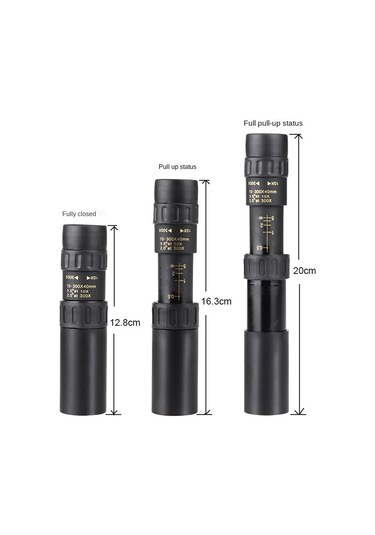 Samdoo 10-300x40 Siyah Monoküler Teleskop, Akıllı Telefon Tutucusu Ve Tripodlu, Su Geçirmez, Fmc Kaplama, Bak4 Prisma, Manzaralar İçin Optik Güç, Outdoor Etkinlikler İçin Uygun