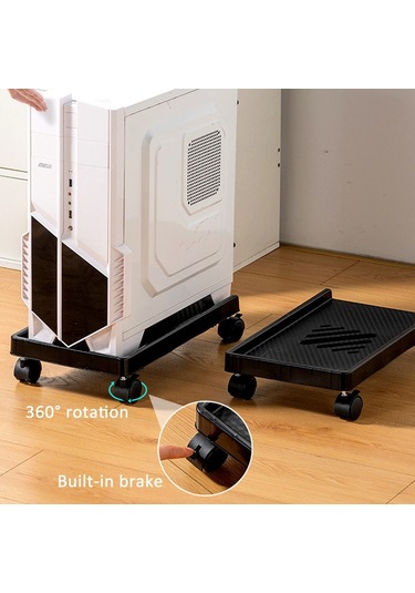 Sones Bilgisayar Ana Bilgisayar Braketi Masaüstü Şasi Mobil Tepsi Tabanı Yükseltme Rafı Makaralı, Özellikler: Evrensel Tekerlek + Düz Tekerlek