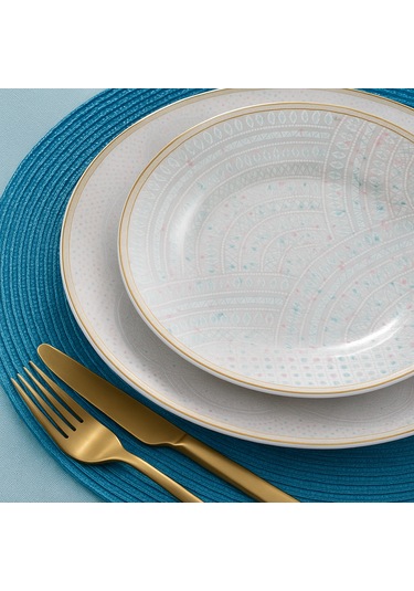 Fodis Güral Porselen Tolstoy 84 Parça Yemek Takımı Açık