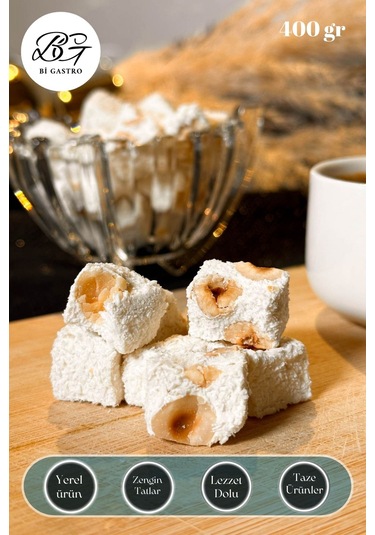 Sütlü Fındıklı Çifte Kavrulmuş Kuş Lokumu - Türk Lokumu - 400 Gr