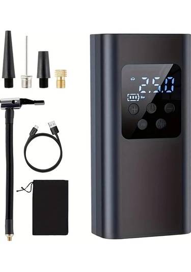 Willowhaven Siyah 150psı Hızlı Araba Lastik Pompası Led Işıklı Usb Şarjlı Portatif Kompresör