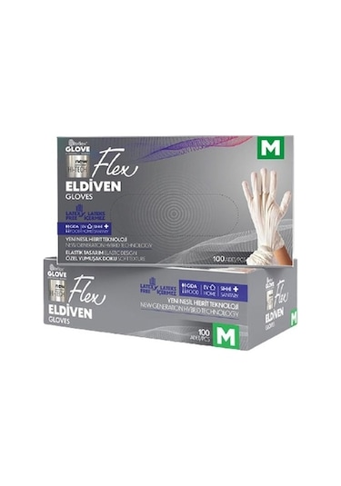 Reflex Flex Beyaz Pudrasız Eldiven M 100'lü