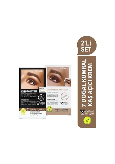 Neva 2'li Set Kaş Boyası 7 Doğal Kumral + Kaş Açıcı Krem Vegan