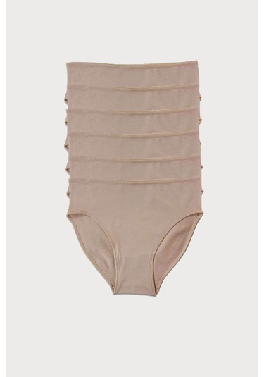 Malabadi 187 6'lı Paket Kadın Modal Ara Bel Dar Kalıp İz Yapmayan Slip & Külot Ten