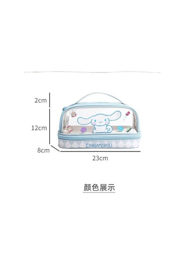 Öğrenciler Için Büyük Kapasiteli Şeffaf Çift Cidarlı Kalem Kutusu Zedtu7 Mavi