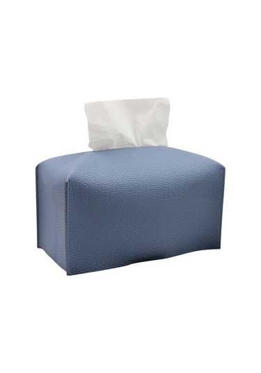 Mavi-basit Doku Kutusu Kutu Konteyner Deri Retro Tuvalet Pompalama Kutusu Araba Havlu Peçete Kağıtları Çanta Tutucu Kutusu Kasa Kılıfı Masa Dekor