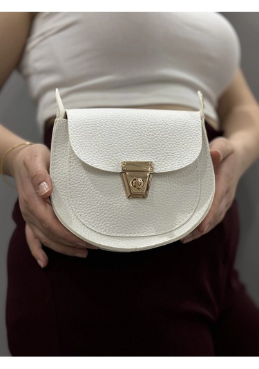 Biçomi Klasik Kapaklı Beyaz Cilt Çanta Beyaz