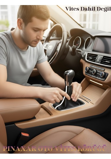 Suzuki Splash Siyah Deri Prime Tasarım Beyaz Şerit Spor Dikiş Vites Körüğü