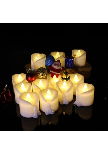 Maiyame 12 Adet Uzaktan Kumandalı Led Mum, Yumuşak Parıltı Efekti, Safe Kullanım, Noel Ve Parti Dekorasyonu, Islak Görünüm, Cr2032 Pil Dahil Sıcak Beyaz