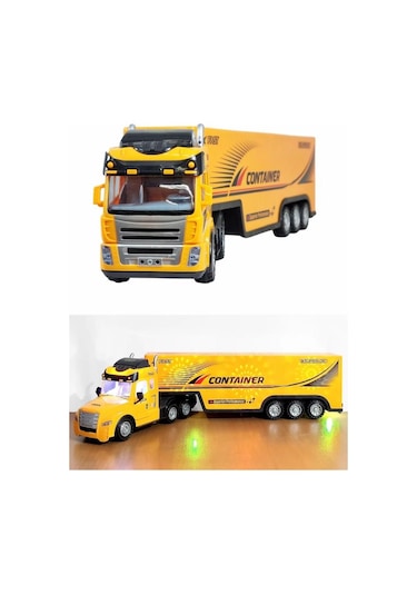 Ctoy Uzaktan Kumandalı Sarı Tır Ve Römork 1:36 Ölçek 27 Mhz Direksiyon Kumandalı Rc Truck