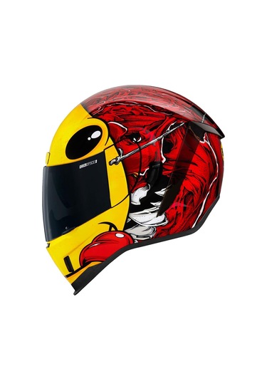 Icon Airform Brozak Mıps Kapalı Motosiklet Kaskı Kırmızı Sarı Kırmızı - Sarı