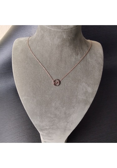 925 Ayar Gümüş Sonsuzluk Model Kadın Kolye-rose Renk-şık Tasarım-model 2 Gümüş