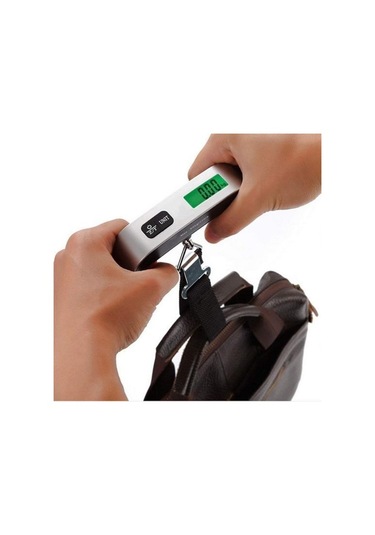 Hobibahçem Dijital Ekranlı Valiz Kilo Ölçücü Hassas Valiz Tartısı Gümüş