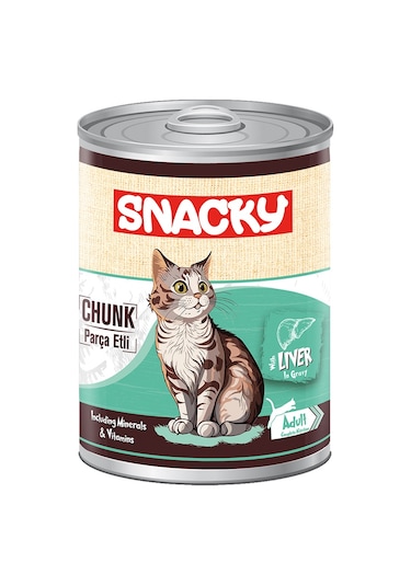 Snacky Parça Etli Ciğerli Yetişkin Kedi Konserve 400 Gr