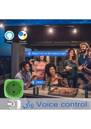 Xuweiwei Akıllı Wifi Soket Yeşil 16a 1 Adet Tuya Akıllı Alexa Google Home Uyumlu Ses Kontrol Zamanlayıcı Elektrik İstatistik 110v 240v Avrupa Fiş
