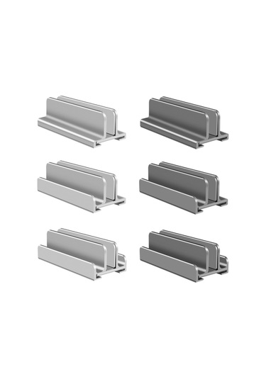 Alüminyum Alaşım Laptop Tablet Telefon Depolama Standı, Renk: L402 Üç Yuva Gri , Size:l402 Three Slots Gray